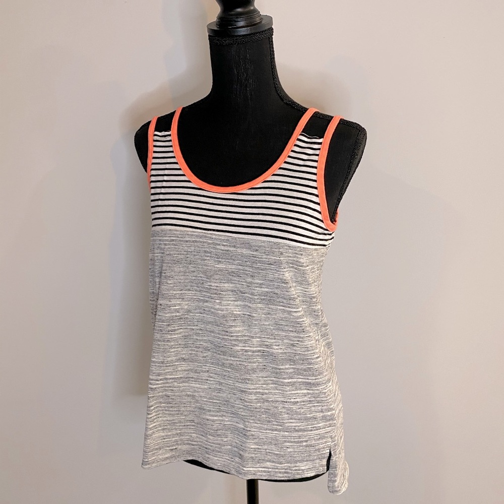 Cute & Casual Striped Top with Neon Detail